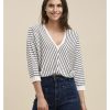 Clothing & Accessories La Fee Maraboutee | La Fee Maraboutee- Danaee - Stripe Oversize Knit Ecru Marine