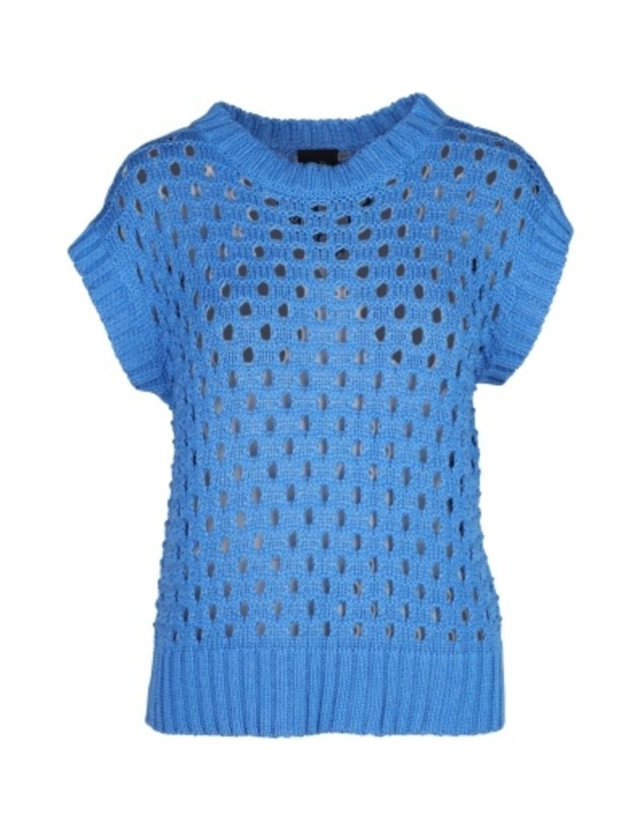 Clothing & Accessories Nu Denmark | Nu Denmark - 7952-46 - Titti Top Knit Fresh Blue