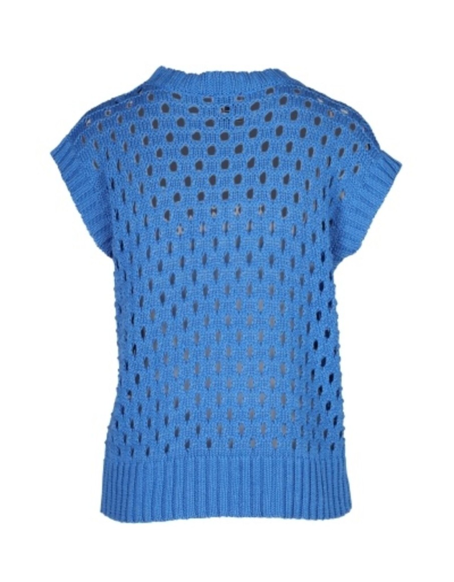 Clothing & Accessories Nu Denmark | Nu Denmark - 7952-46 - Titti Top Knit Fresh Blue