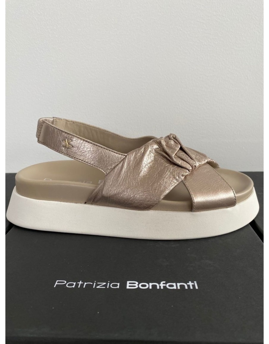 Clothing & Accessories Patrizia Bonfanti | Patrizia Bonfanti - Slingback Wedge Sandal Silk Vaniglia