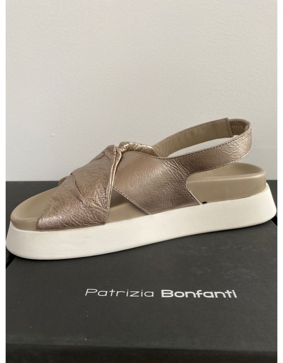 Clothing & Accessories Patrizia Bonfanti | Patrizia Bonfanti - Slingback Wedge Sandal Silk Vaniglia