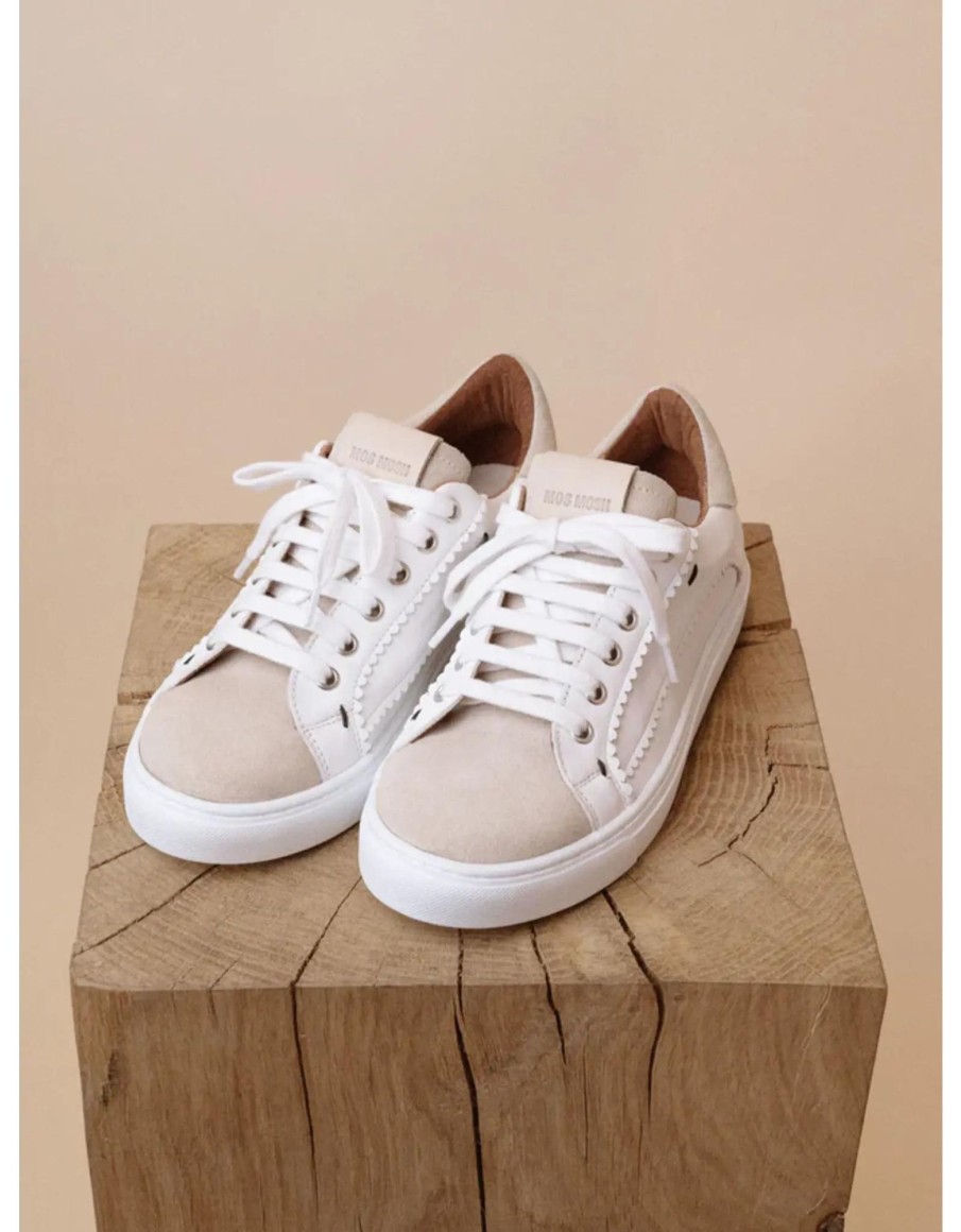 Clothing & Accessories Mos Mosh | Mos Mosh - Orlean Fray Sneaker - 162060 White