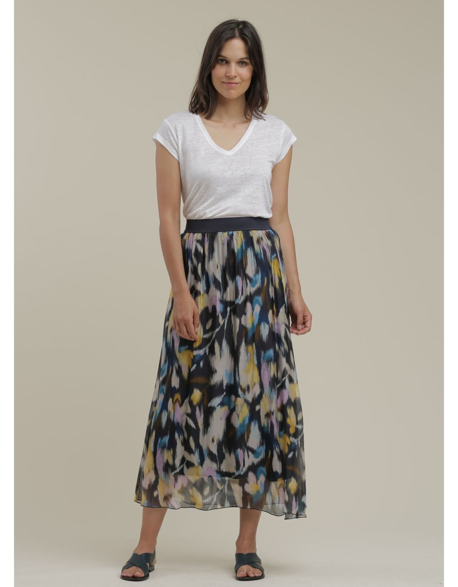 Clothing & Accessories La Fee Maraboutee | La Fee Maraboutee - Laurenz-U - Silk Viscose Printed Skirt Asst