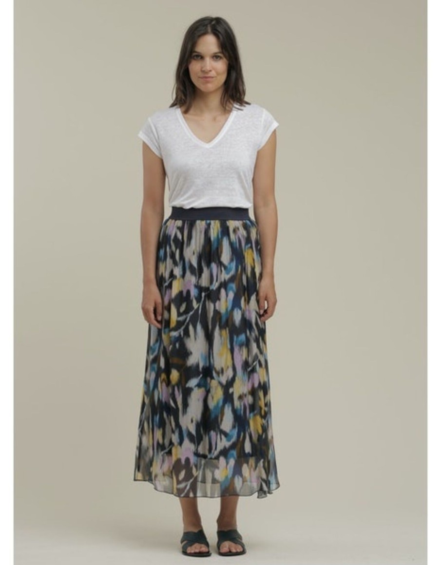 Clothing & Accessories La Fee Maraboutee | La Fee Maraboutee - Laurenz-U - Silk Viscose Printed Skirt Asst