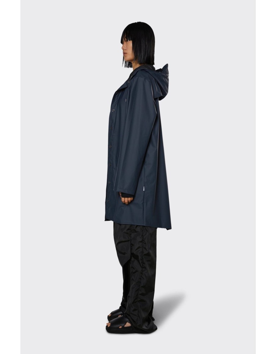 Clothing & Accessories escapeboutique | Rains - 1202 Long Waterproof Rain Jacket Navy