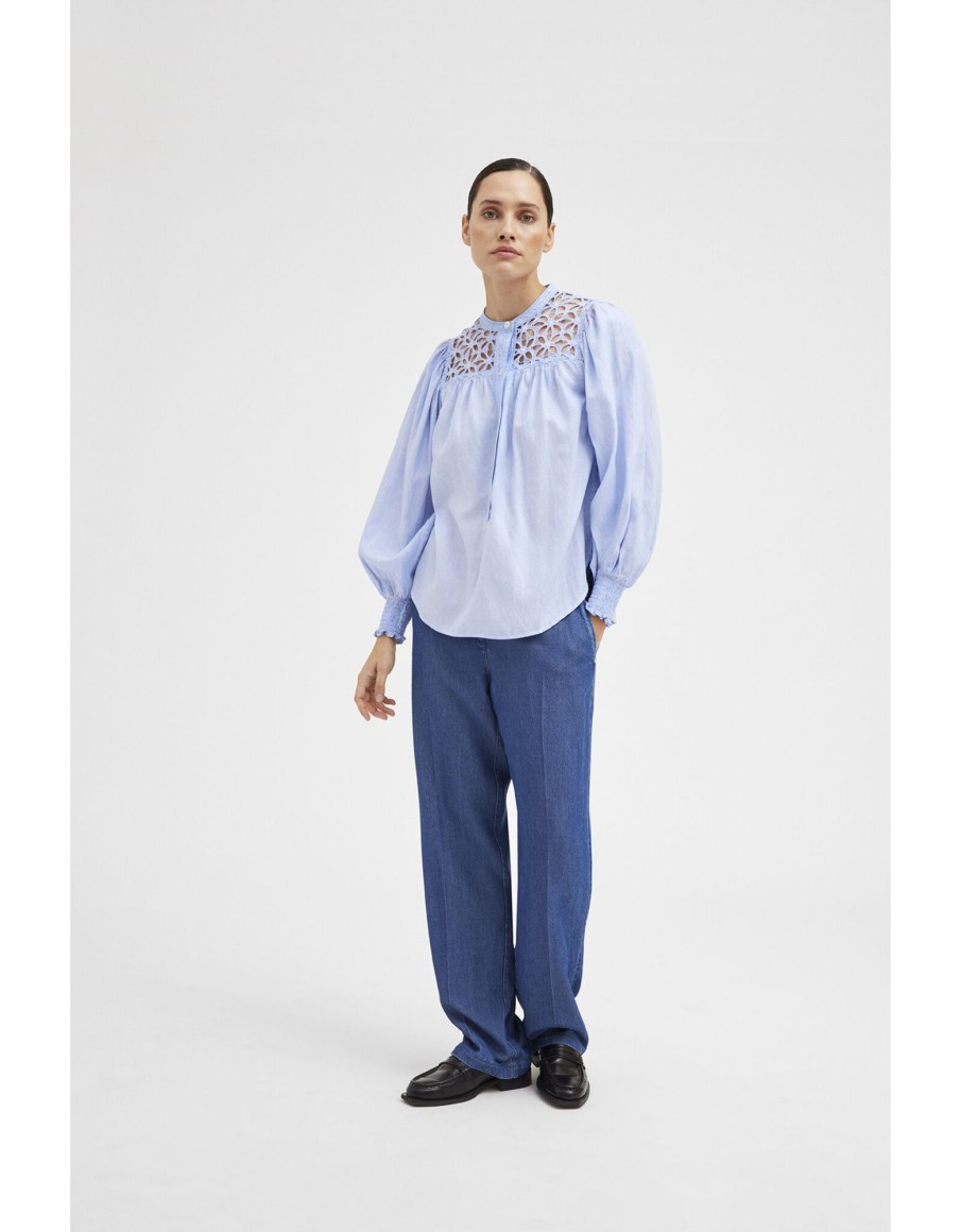 Clothing & Accessories Gustav Denmark | Gustav Denmark - 52612 7410 - Mira Shirt Sky Blue