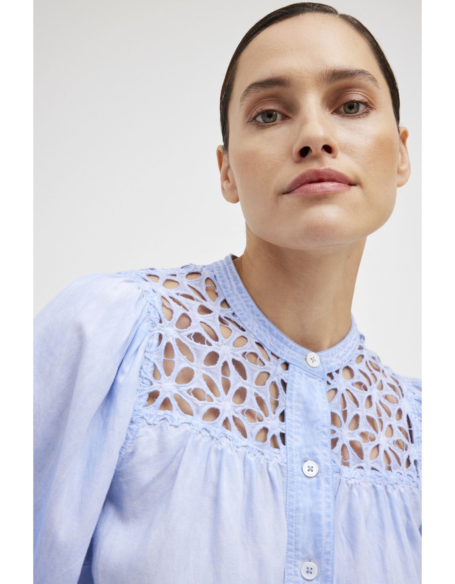 Clothing & Accessories Gustav Denmark | Gustav Denmark - 52612 7410 - Mira Shirt Sky Blue