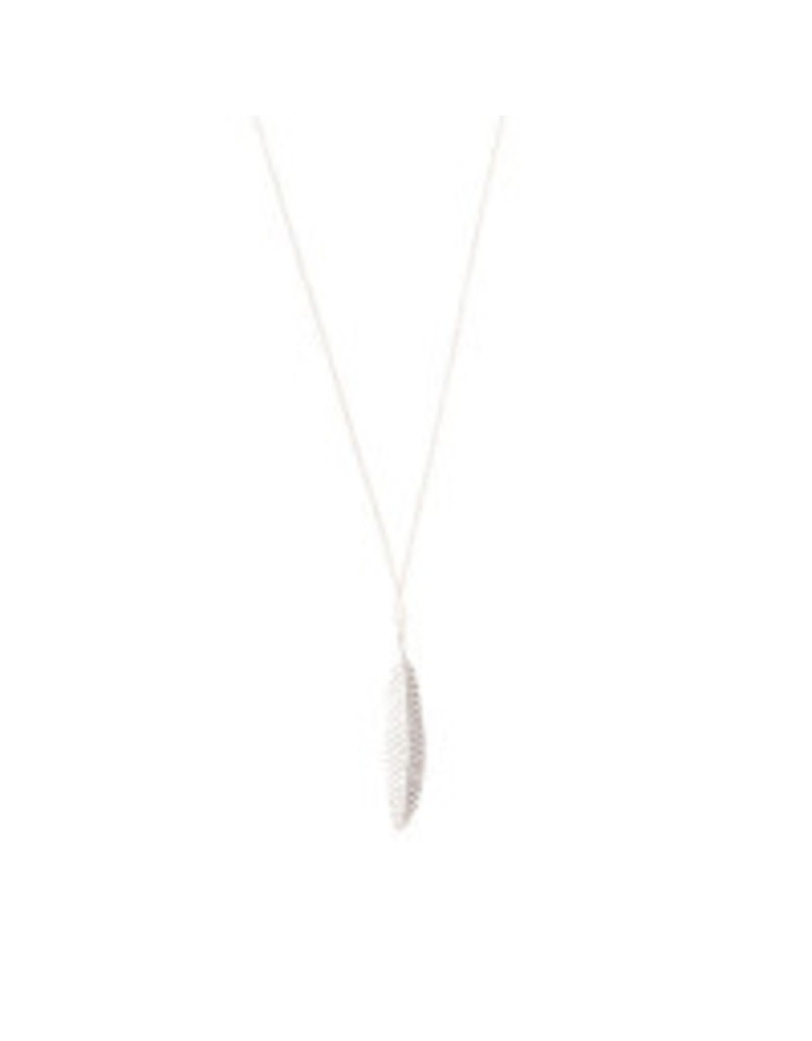 Clothing & Accessories A beautiful Story | A Beautiful Story - Delicate Feather Necklace - Sterling Silver