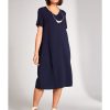 Clothing & Accessories Peruzzi | Peruzzi - S24171 - Tone On Tone Dress Navy