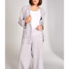 Clothing & Accessories Peruzzi | Peruzzi - S24144 - Button Linen Trouser Silver