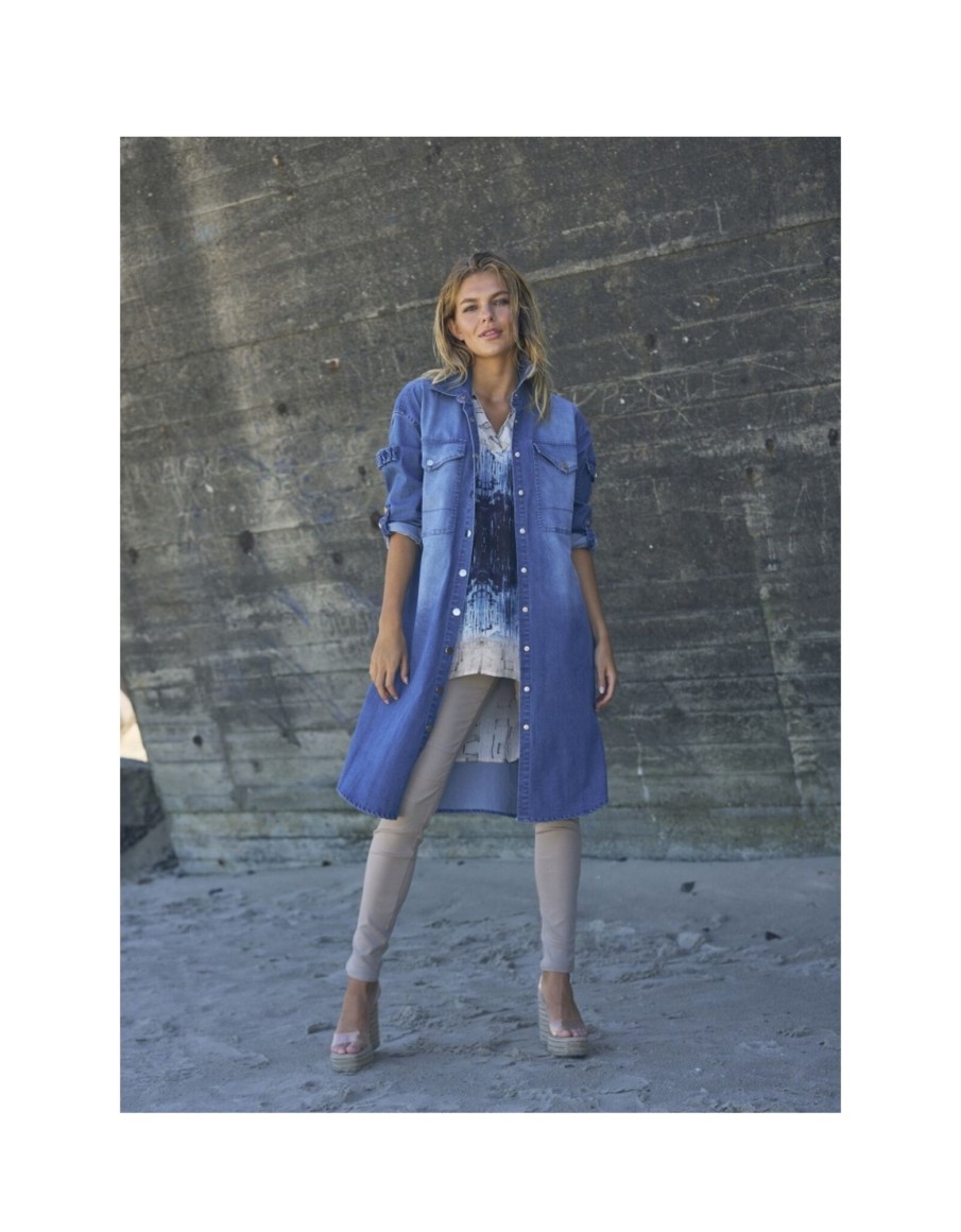 Clothing & Accessories Nu Denmark | Nu Denmark - 7926-40 - Taia Tunic Dress Denim Blue