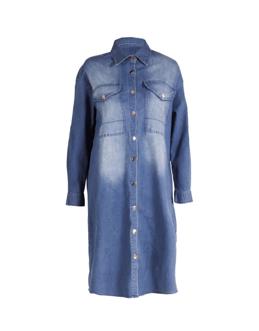 Clothing & Accessories Nu Denmark | Nu Denmark - 7926-40 - Taia Tunic Dress Denim Blue