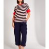 Clothing & Accessories Peruzzi | Peruzzi - S24147 - Stripe Top Navy