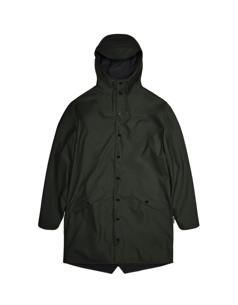 Clothing & Accessories escapeboutique | Rains - 1202 Long Waterproof Rain Jacket Green