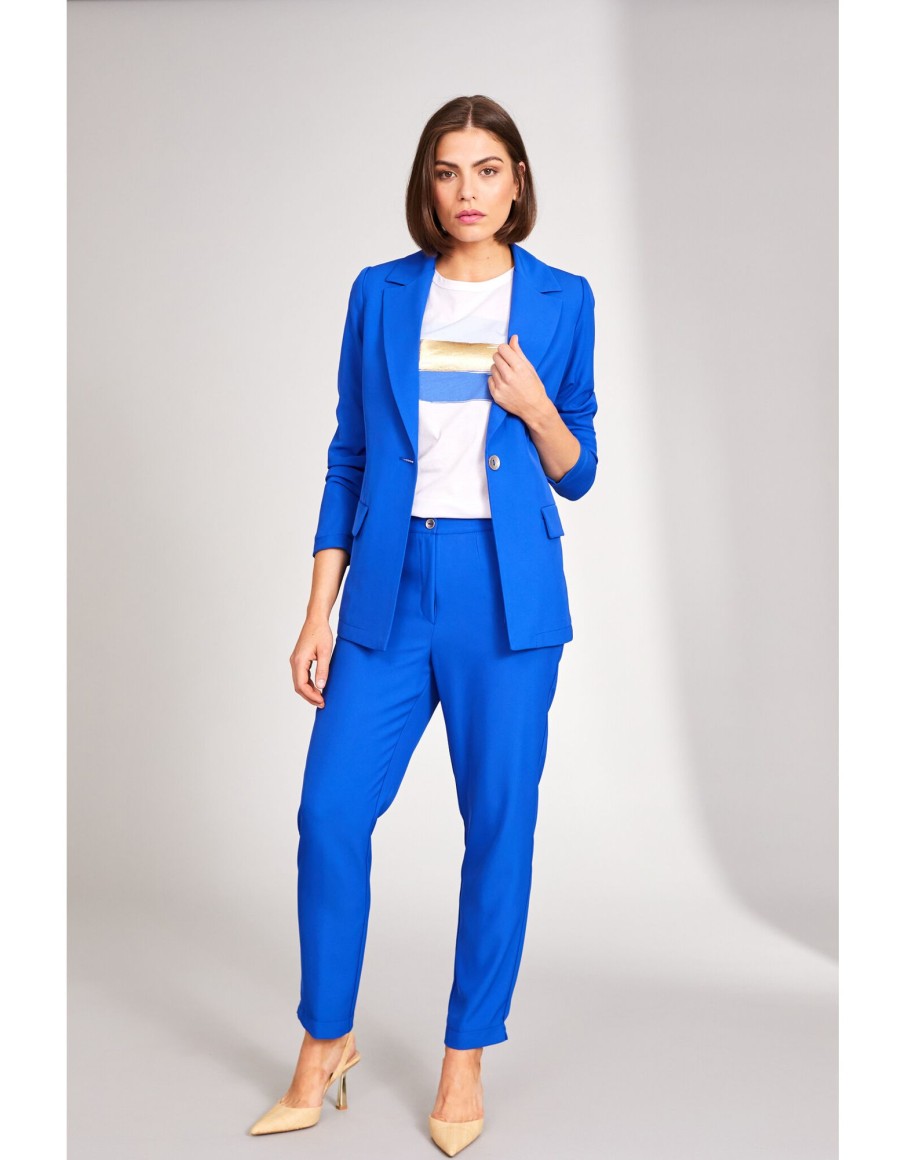 Clothing & Accessories Peruzzi | Peruzzi - S24119 - Cigarette Trouser Blue