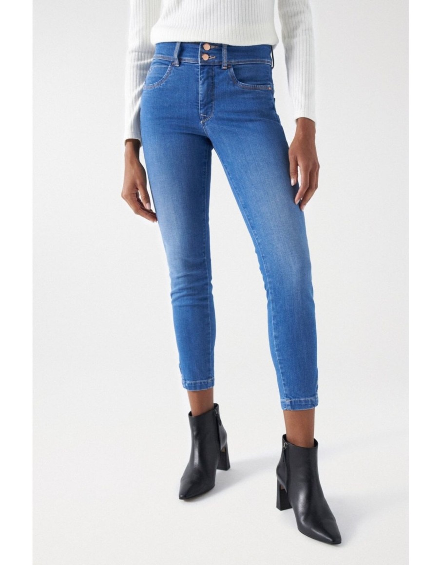 Clothing & Accessories Salsa Jeans | Salsa - 21007967 - Push In Cropped Skinny Light Denim Blue