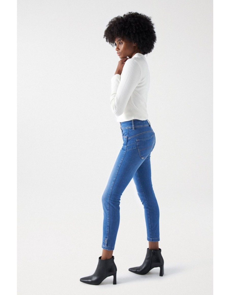 Clothing & Accessories Salsa Jeans | Salsa - 21007967 - Push In Cropped Skinny Light Denim Blue