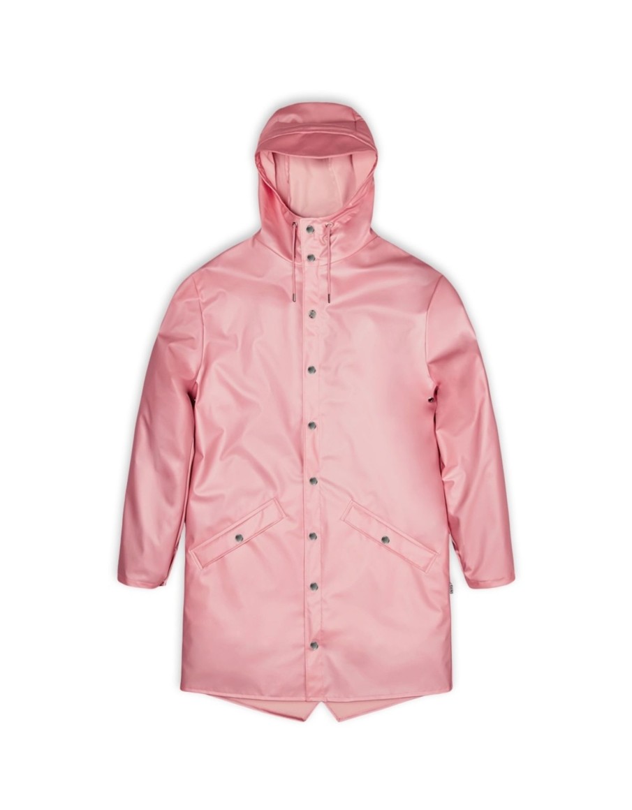 Clothing & Accessories escapeboutique | Rains - 1202 Long Waterproof Rain Jacket Pink Sky