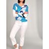 Clothing & Accessories Peruzzi | Peruzzi - S24600 - Ocean Print Knit Blue