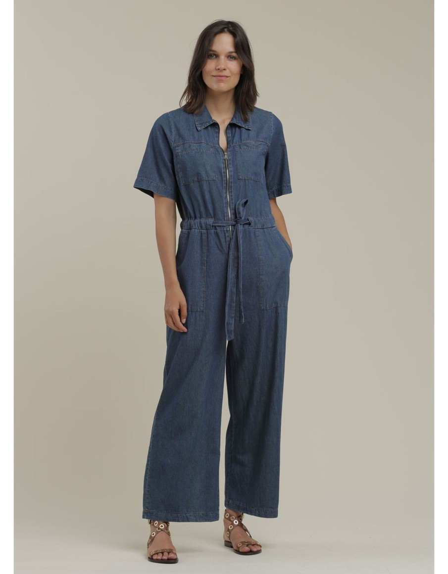 Clothing & Accessories La Fee Maraboutee | La Fee Maraboutee - Vapo - Jumpsuit Denim