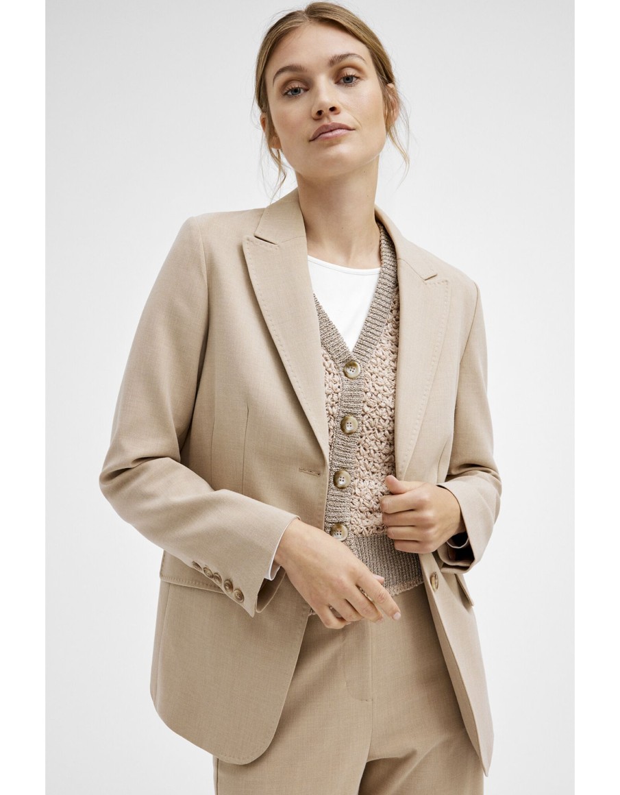 Clothing & Accessories Gustav Denmark | Gustav Denmark - 52203 6701 - Stad Blazer Sandstone