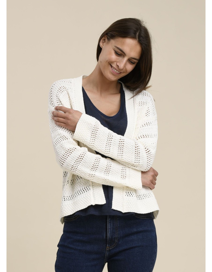 Clothing & Accessories La Fee Maraboutee | Vecna - La Fee Maraboutee - Edge To Edge Cardi Ecru