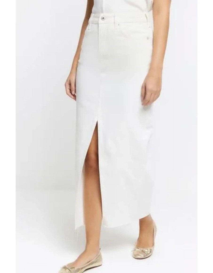 Clothing & Accessories Mos Mosh | Mos Mosh - Mella Denim Skirt -162330 White