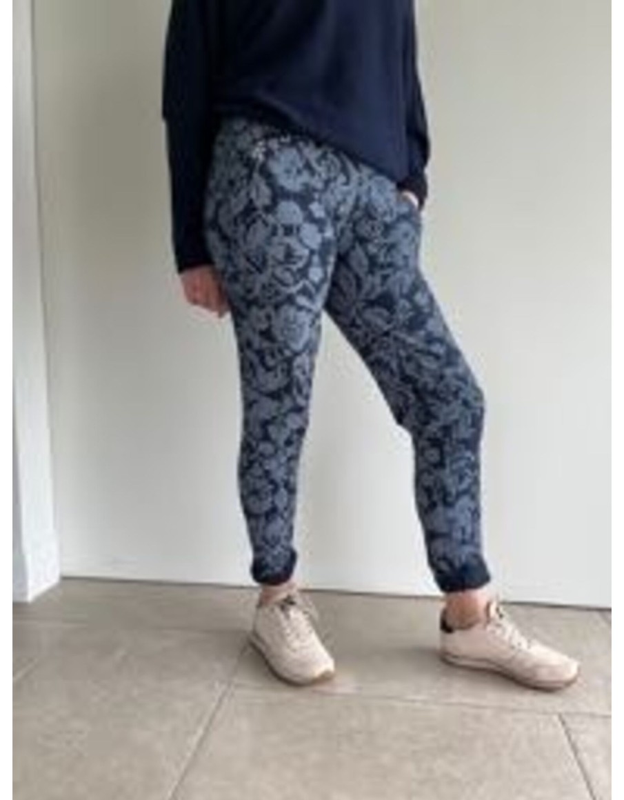 Clothing & Accessories d.e.c.k | D.E.C.K - 814136 T814 - Floral Joggers Navy