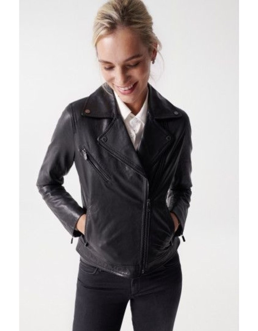 Clothing & Accessories Salsa Jeans | Salsa -127058 - Basic Leather Jacket Black