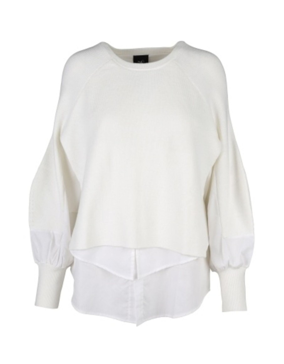 Clothing & Accessories Nu Denmark | Nu Denmark - 7961-60 - Tulipa Blouse Long Knit Creme