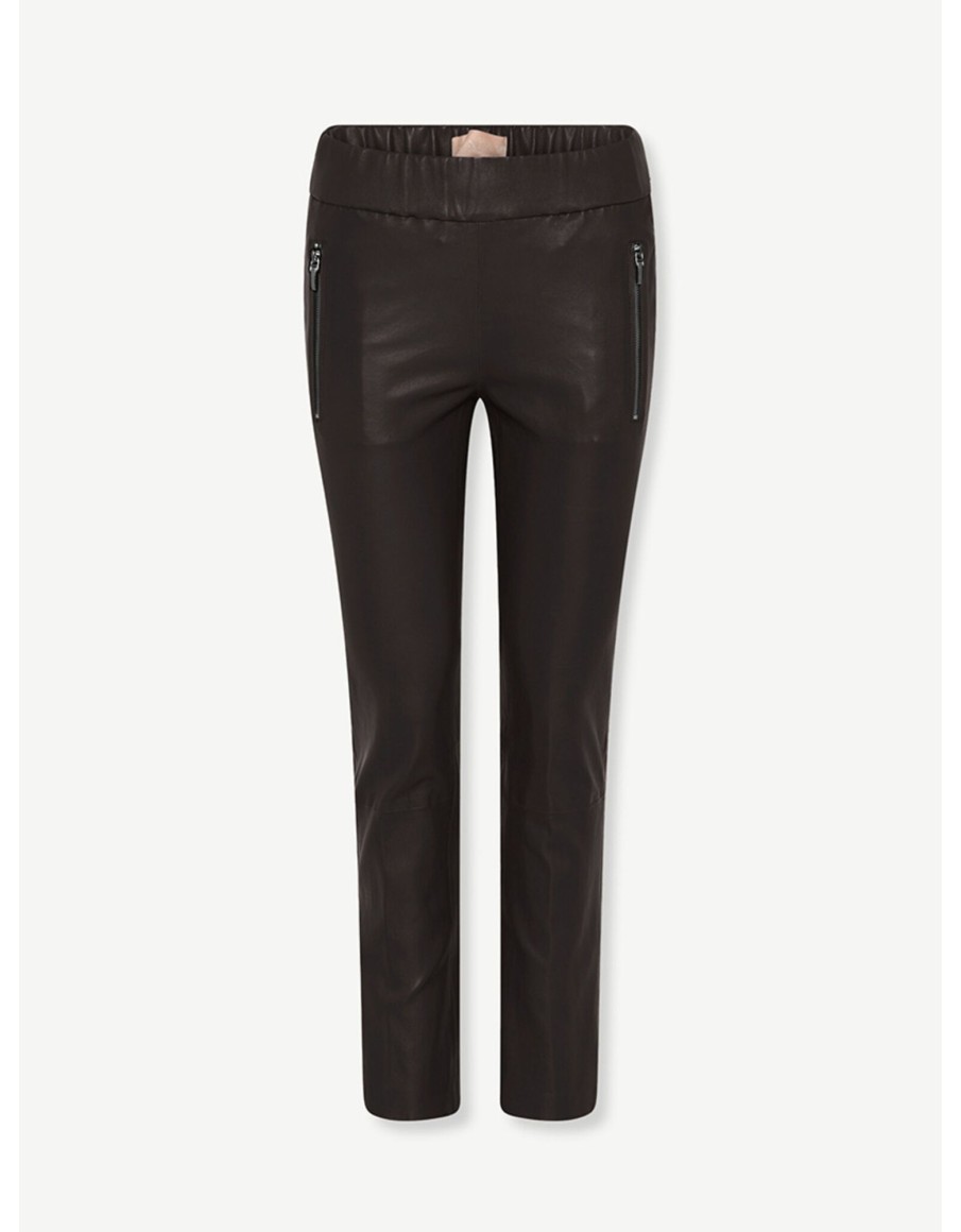 Clothing & Accessories Gustav Denmark | Gustav -50009 6873 - Doa Kick Flare Leather Pants 7/8'S