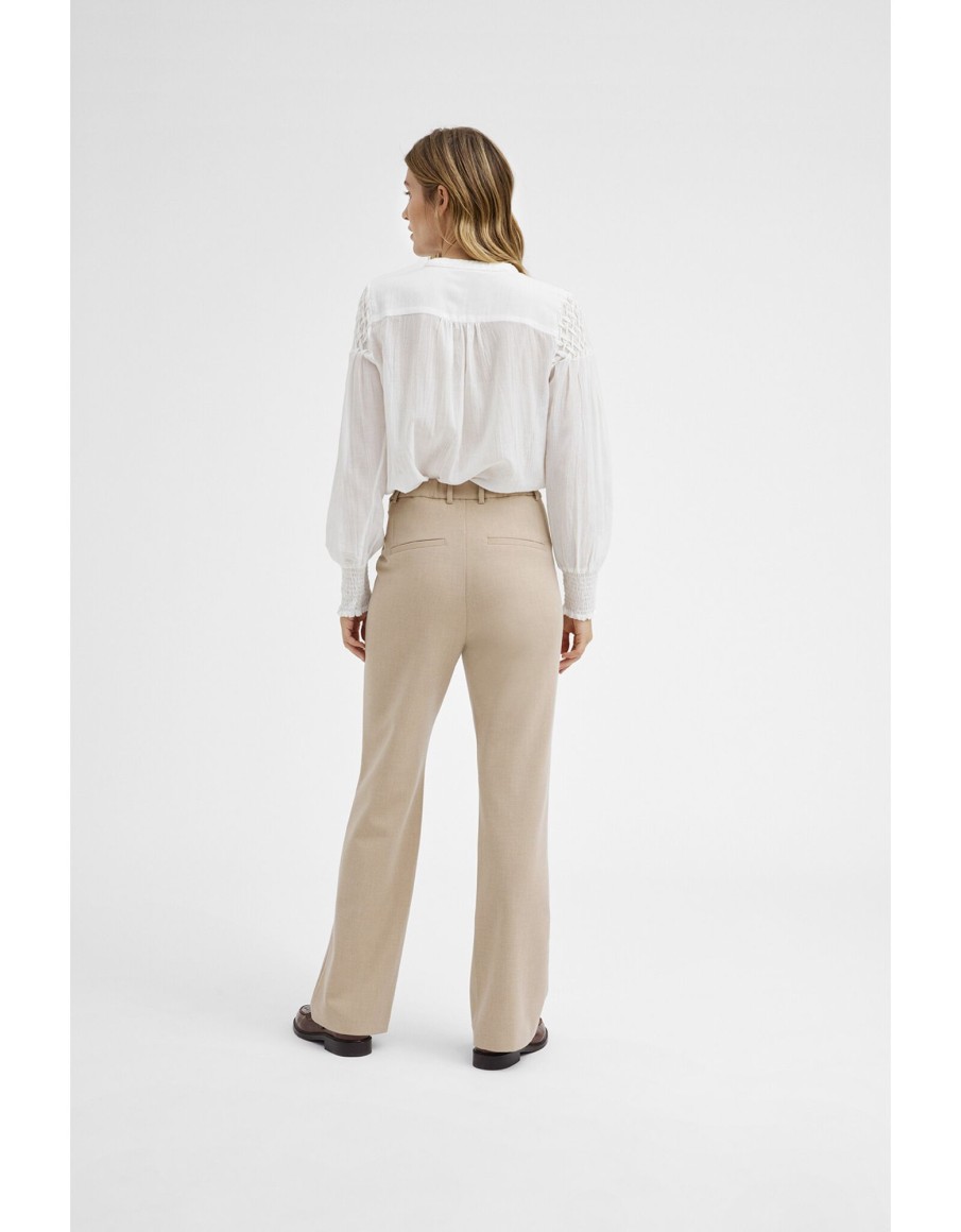 Clothing & Accessories Gustav Denmark | Gustav- 52016 6701 -Esta, High Waist Wide Leg Trouser Sandstone