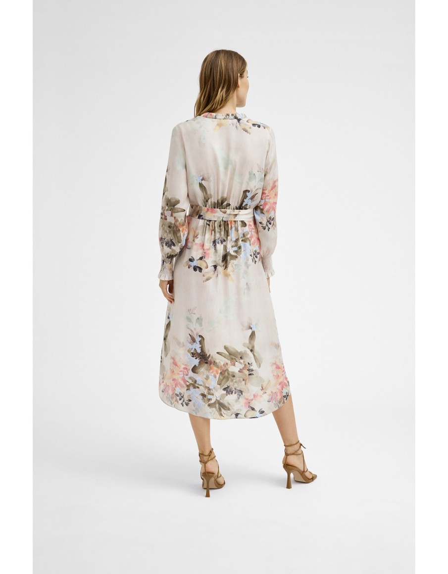 Clothing & Accessories Gustav Denmark | Gustav - 52515 7355 - Nicole-Midi Dress With Tie Watercolour