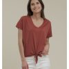 Clothing & Accessories La Fee Maraboutee | La Fee Maraboutee -Velsi - Tie V Neck Tee