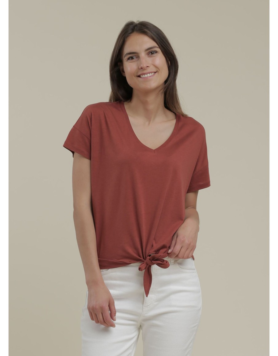 Clothing & Accessories La Fee Maraboutee | La Fee Maraboutee -Velsi - Tie V Neck Tee