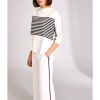 Clothing & Accessories Peruzzi | Peruzzi - S24156 - Continuous Stripe Top Ecru