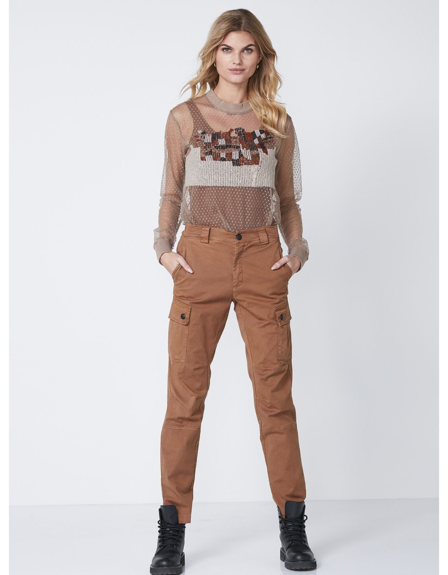 Clothing & Accessories Nu Denmark | Nu Denmark - 7770-40 - Riona Blouse Mesh Camel Mix