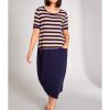 Clothing & Accessories Peruzzi | Peruzzi - S24146 - Stripe Dress Navy