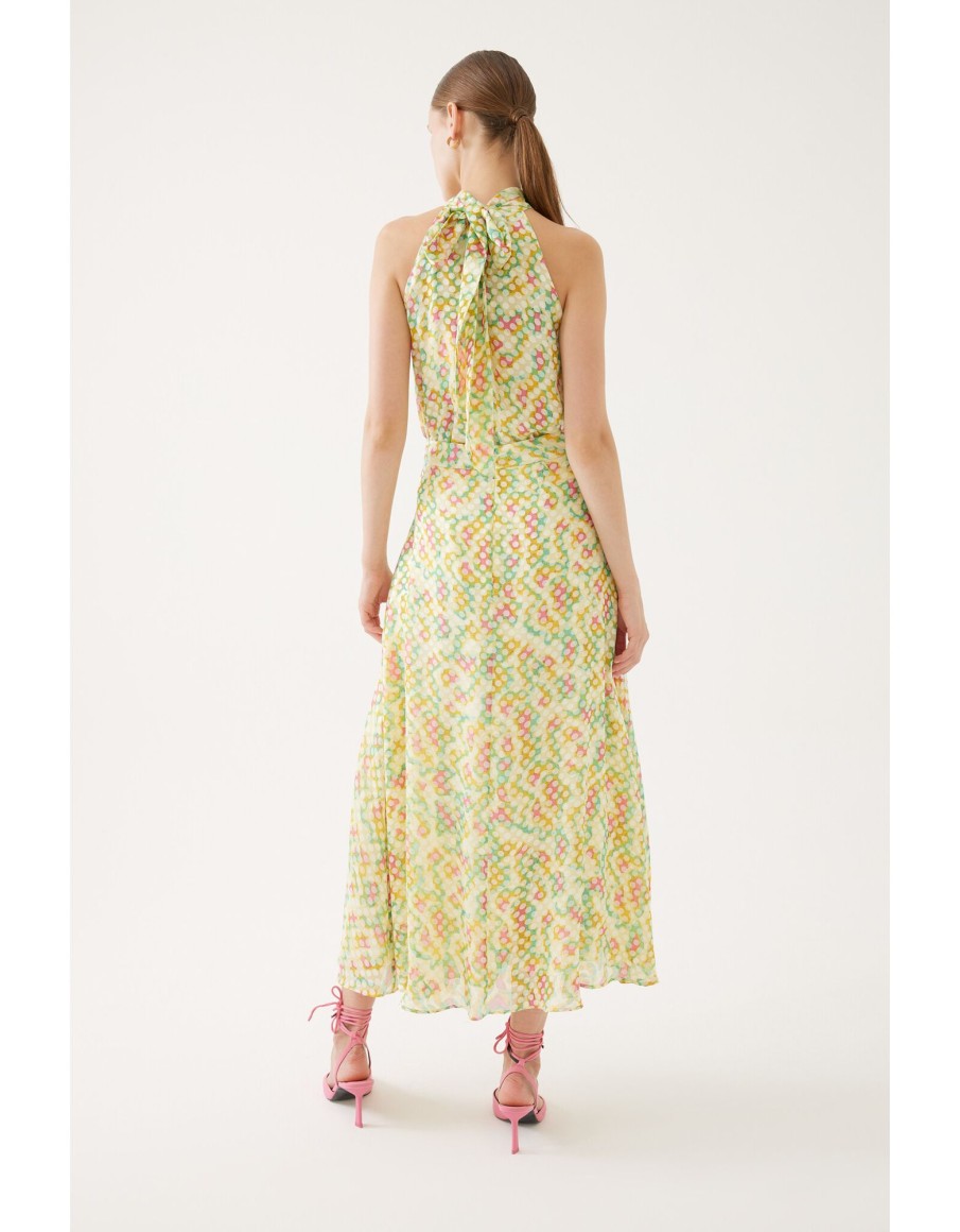 Clothing & Accessories Exquise | Exquise - 4215007 - Long Sorbet Print Skirt Lemon