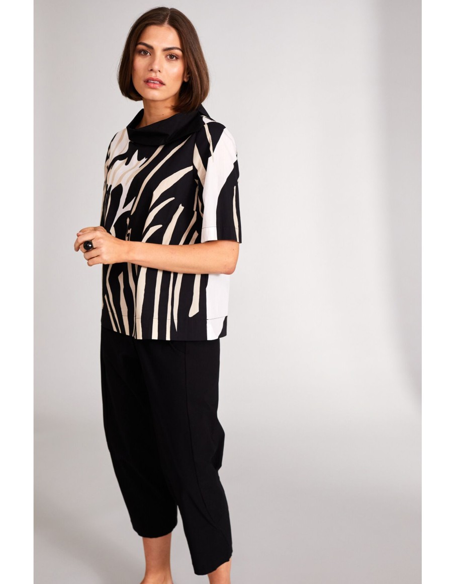 Clothing & Accessories Peruzzi | Peruzzi - S24102 - Monochrome Top Black