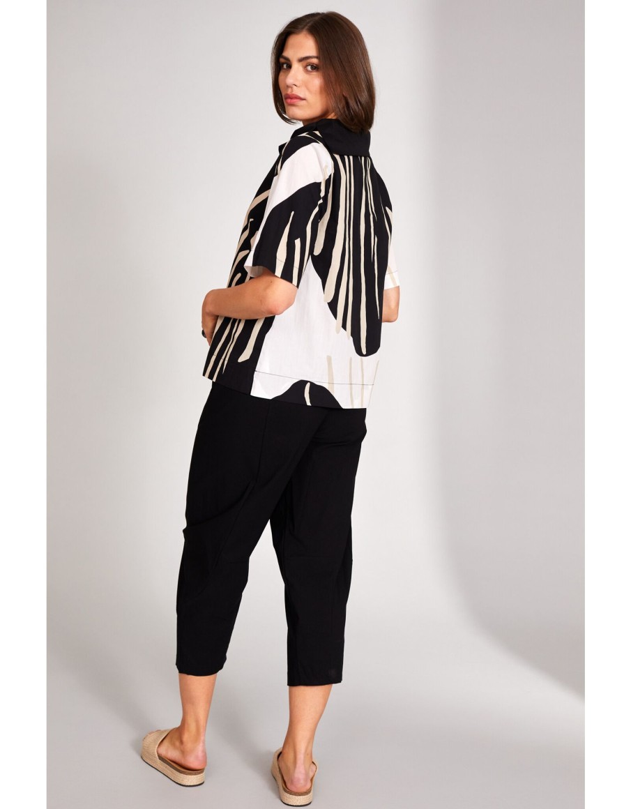 Clothing & Accessories Peruzzi | Peruzzi - S24102 - Monochrome Top Black