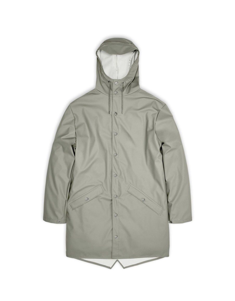 Clothing & Accessories escapeboutique | Rains - 1202 Long Waterproof Rain Jacket Cement