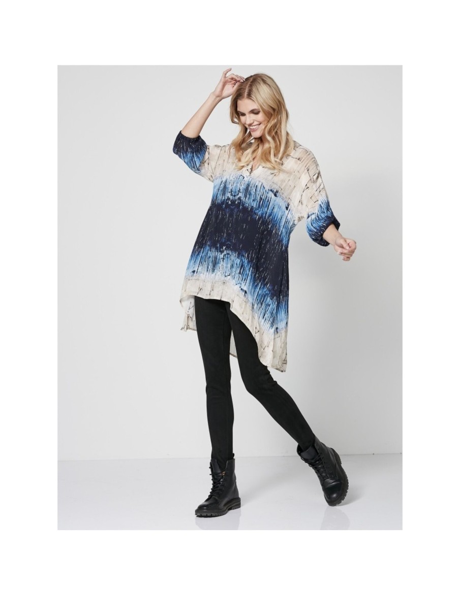 Clothing & Accessories Nu Denmark | Nu Denmark - 7938-26 - Tiana Tunic Classic Navy Mix